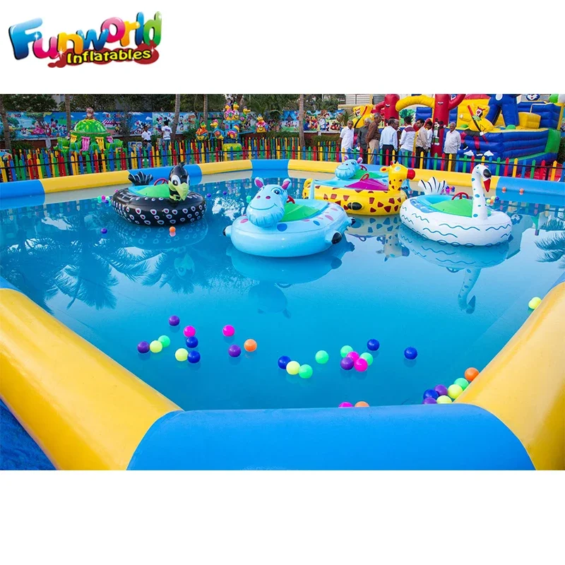 Commercial outdoor kids entertainment jumping castle bouncy house pandle boat inflatable swimming pool