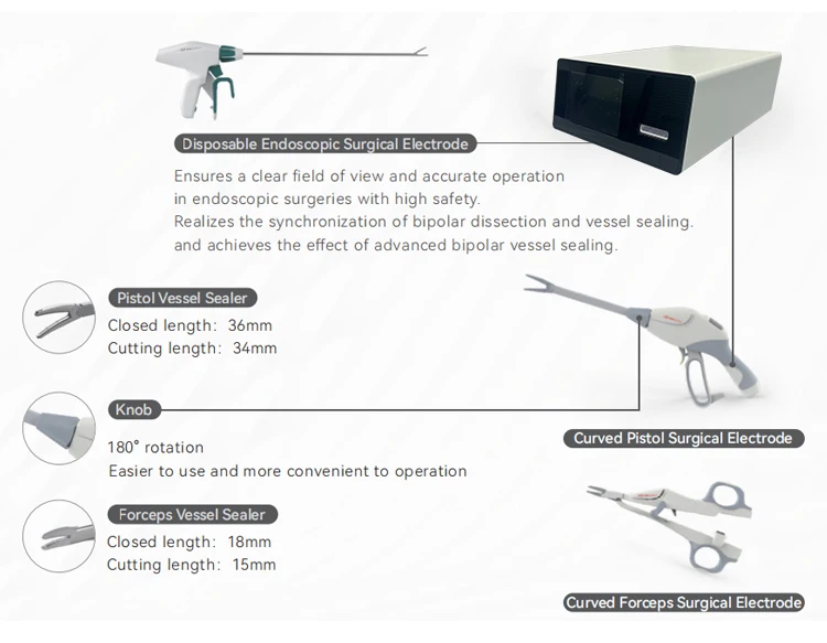 Surgical Instruments Ligasure Vessel Sealing Medical Disposable Curved Small Jaw Open Sealer Divider Forceps