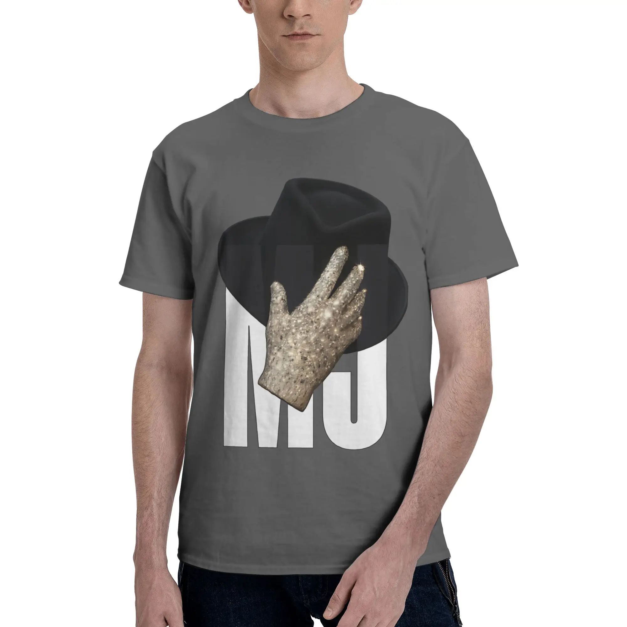 MJ Legacy – Iconic Hat & Sparkling Glove Tribute Funny 100% Cotton T-Shirt MJ Tees Tops For Men