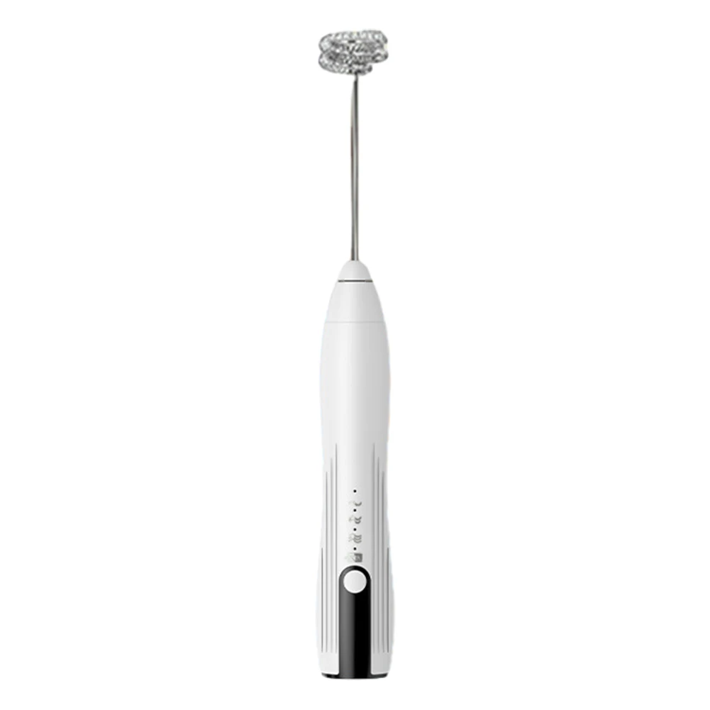 خلاط مشروبات كهربائي 3 سرعات محرك صغير السواط قابل للتعديل USB قابلة للشحن 14000 دورة في الدقيقة 1500 مللي أمبير مع TYPE-C/رأس خلط لاسلكي