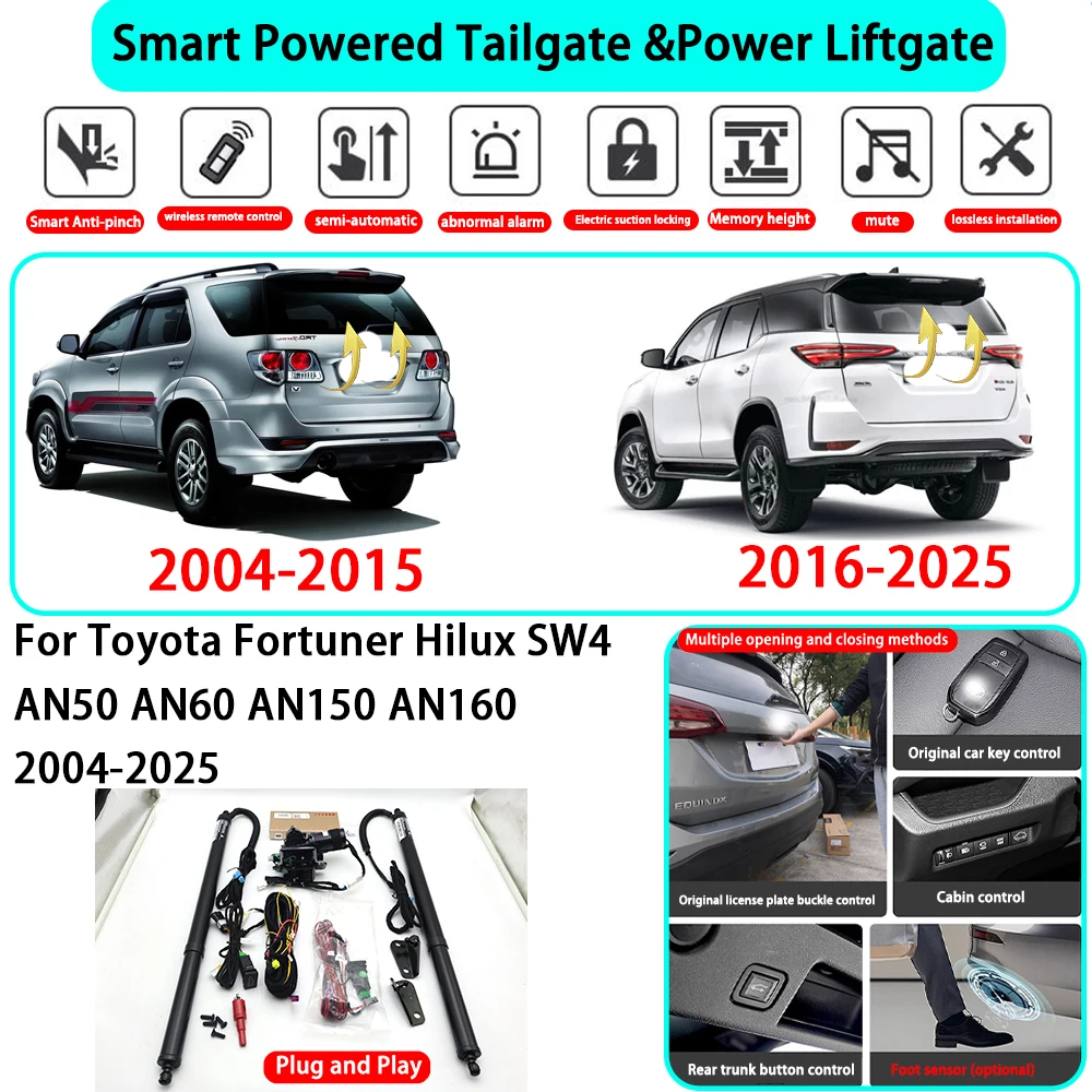 

Для Toyota Fortuner Hilux SW4 AN50 AN60 AN150 AN160 2004-2025: Комплект автоматического электропривода двери багажника (OEM)