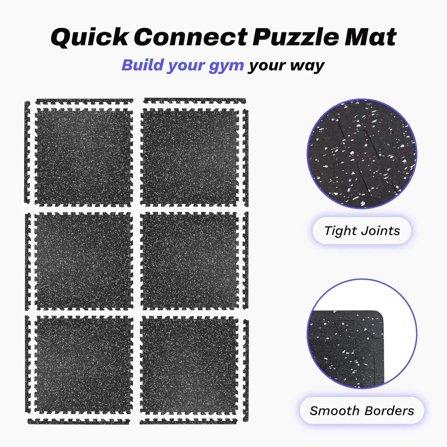 Tapetes de ginástica interligados de 24 pés quadrados de espessura de 0,56 polegadas, espuma EVA de alta densidade para treino em casa, equipamento de exercício resistente