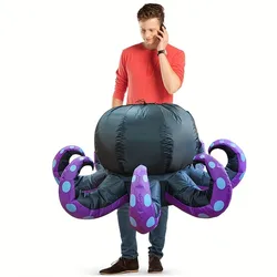 New Halloween Party Costumes, Performance Costumes, Black Octopus Inflatable Suit, Cycling Octopus Inflatable Suit