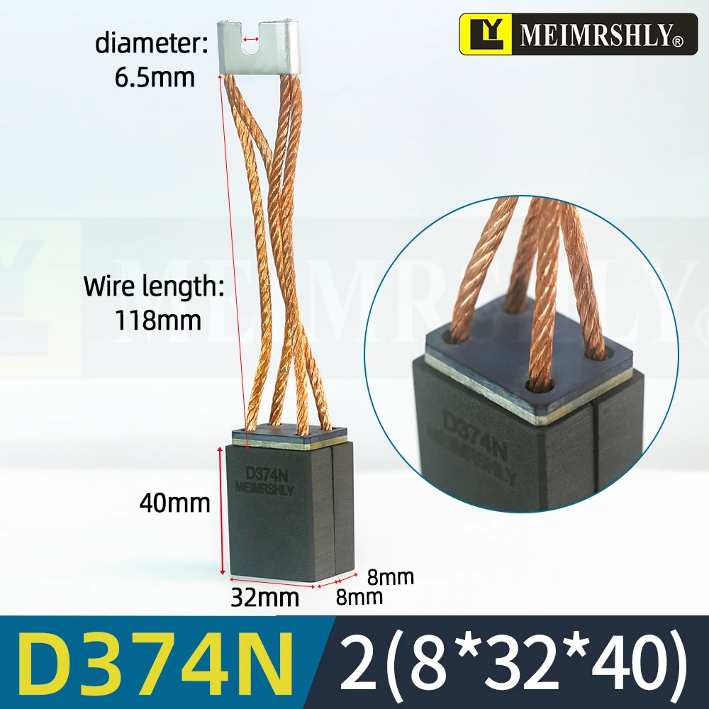 

8 шт., угольная щетка для двигателя постоянного тока, щетка серии Z4 D374N 10X16X40, материал Моргана