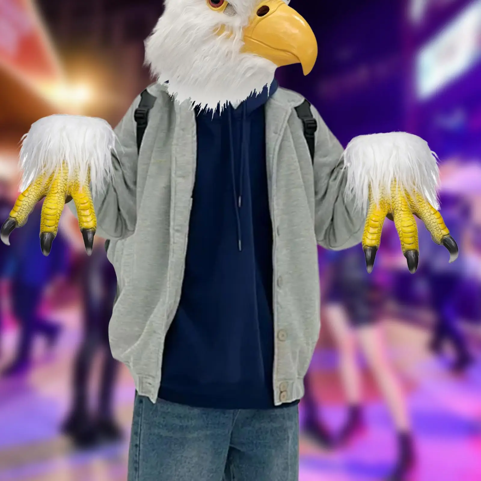 Animal Bird Mittens Prop Halloween Hawk Hand Costume Eagle Claw Gloves for Shows Theater Decor Women Men Fancy Dress Festival