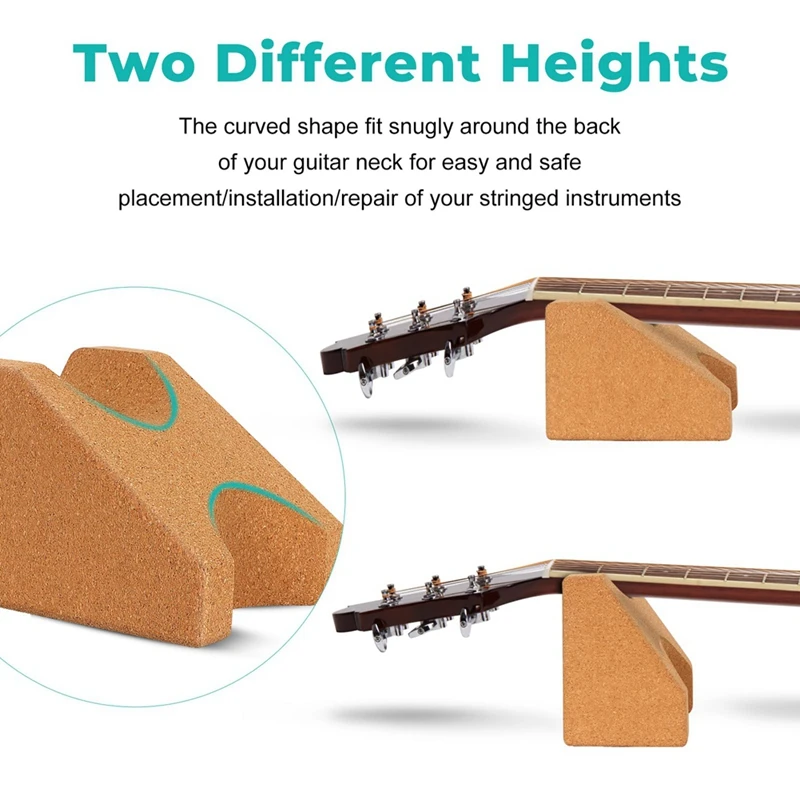 Reposapiés de guitarra de corcho, almohada de soporte de cuna de cuello de guitarra, accesorios de guitarra para reparación, mantenimiento, limpieza-A68X
