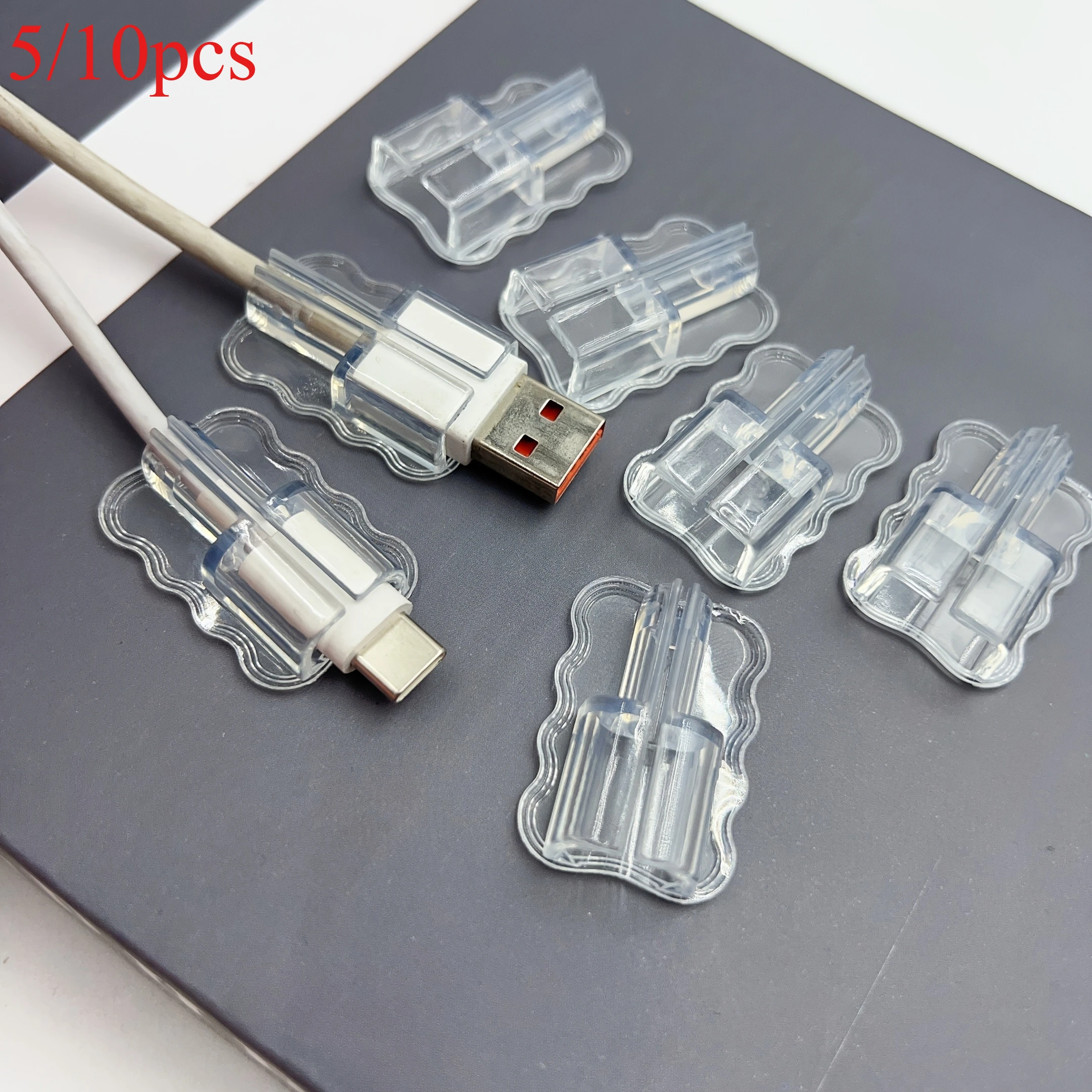 5/10 Stück sortierte USB- und Typ-C-Kabel mit transparenter Abdeckung für Mobilgeräte, ideal für Computer-Stromkabel und Powerbanks