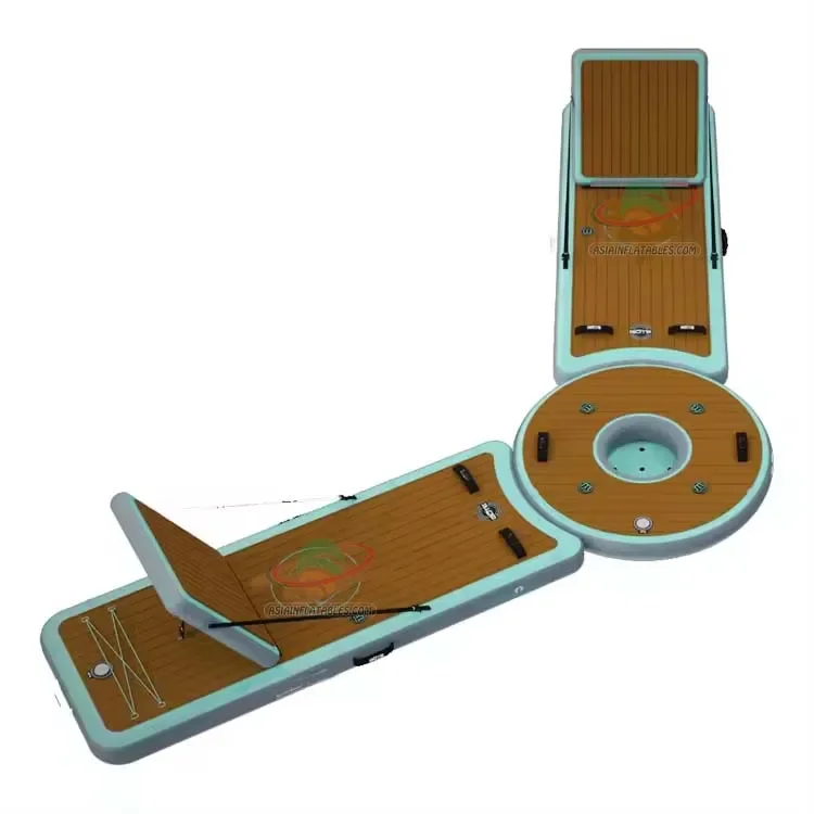 

Round inflatable Hammock water park play floating island platform hangout dock