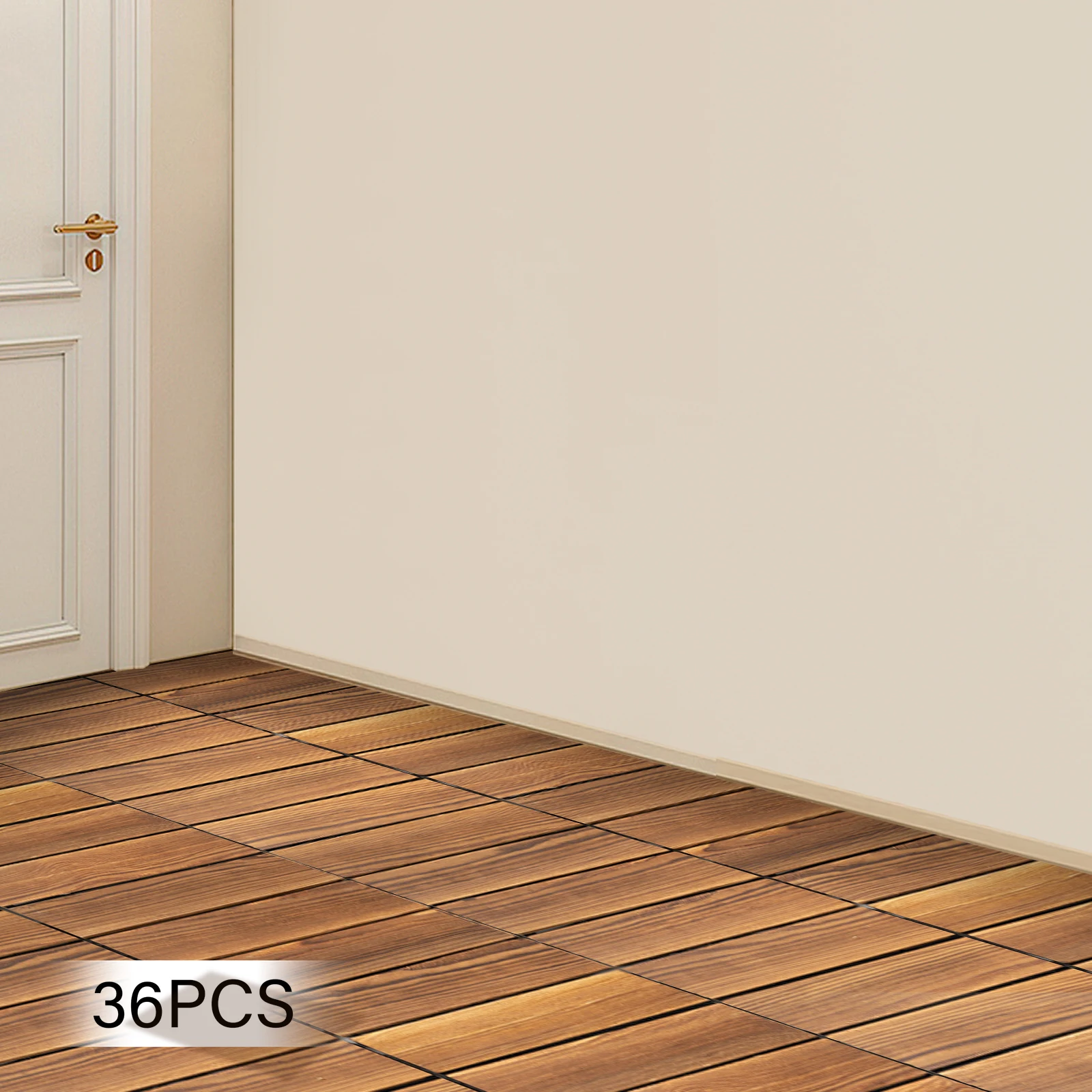 Carbonized Wood Interlocking Flooring Tiles 12x12in, Waterproof & DIY Installation for Patio/Balcony/Indoor