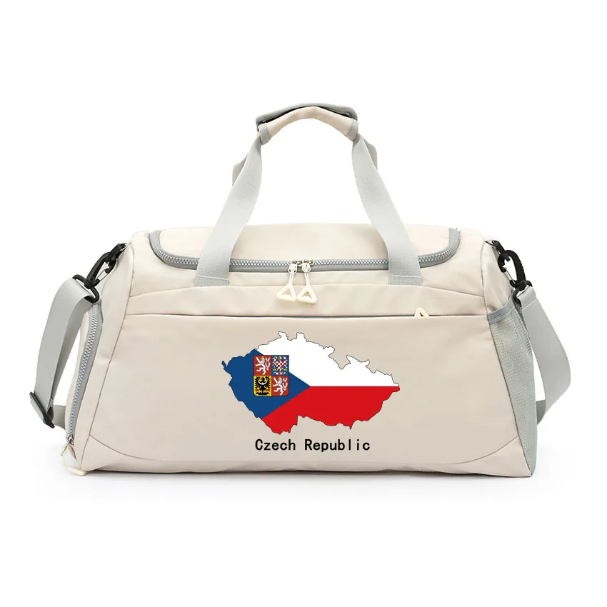 

Gym Handbag Czech Republic Map Printed Crossbody Bags with Shoes Pocket Large Capacity Training Daypack Fitness Yoga Tote Packs