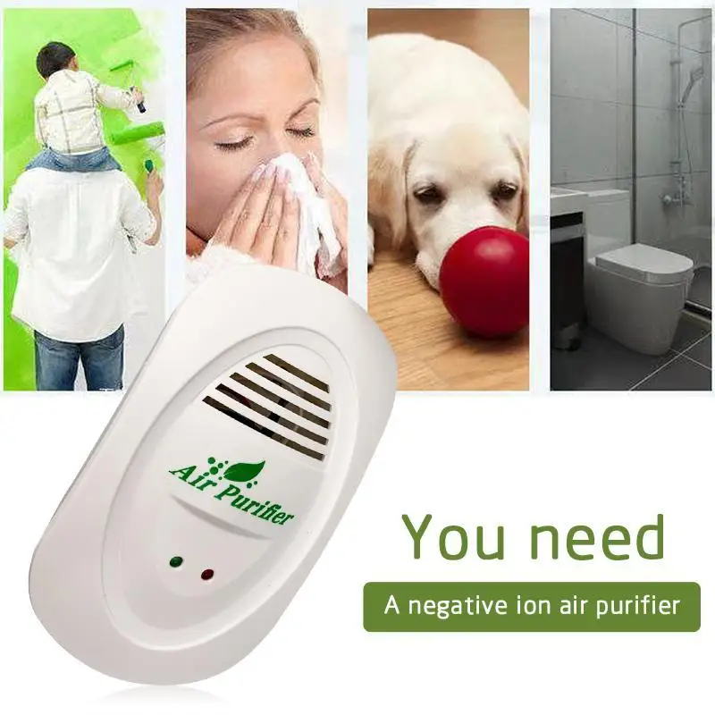 Pluggable Mini Air Purifier Small Room Wall Air Freshens Reduces Odors From Pets, Negative Ion For Office Home US Plug