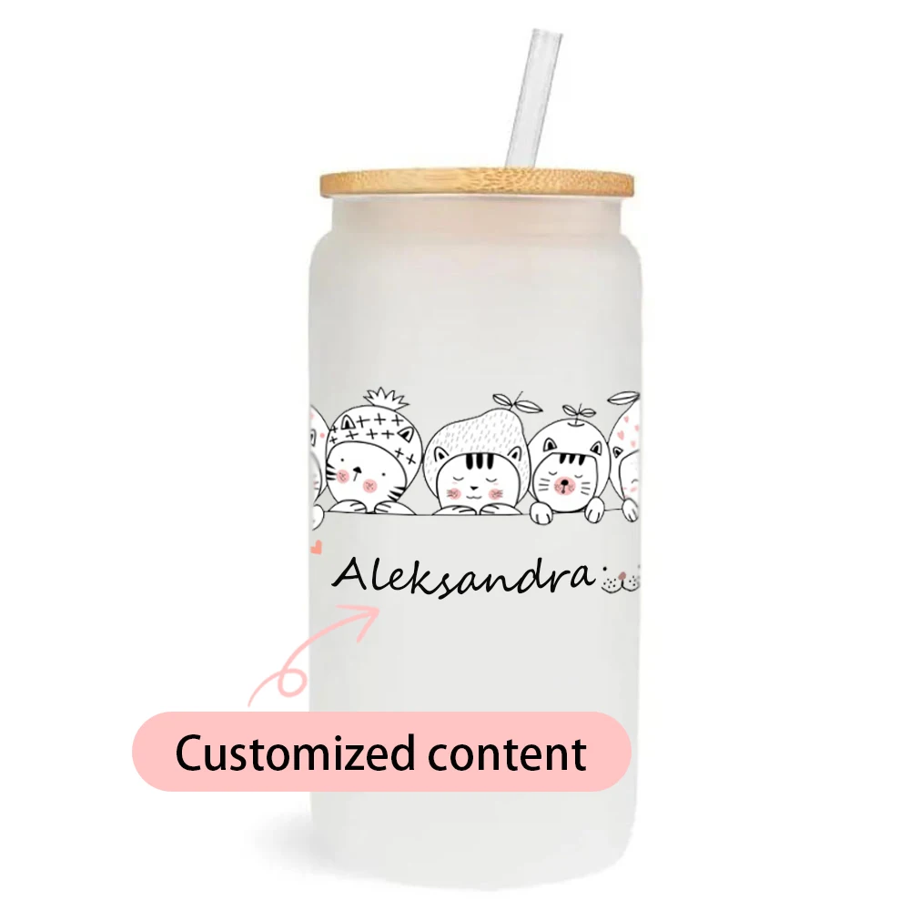 Glasbecher mit wählbaren Mustern, Kaffeetassen mit individuellen Buchstaben, geeignet für den Heim- und Bürogebrauch, Valentinstagsgeschenk.