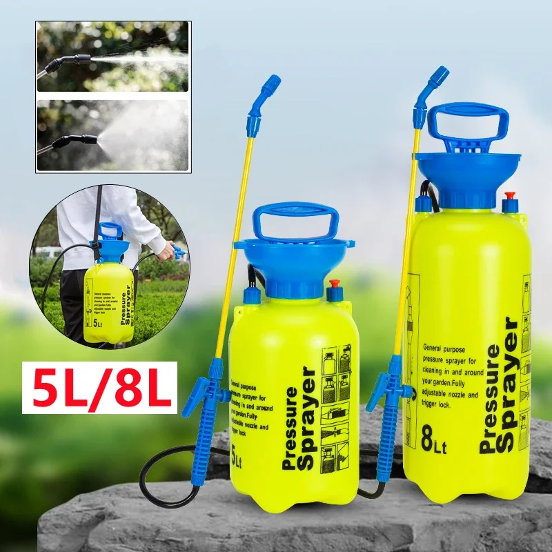 

5L/8L Sprayer Agricultural Gardening Shoulder Spray Bottle High Pressure Sprayer Household Car Washing Disinfection Sprayer