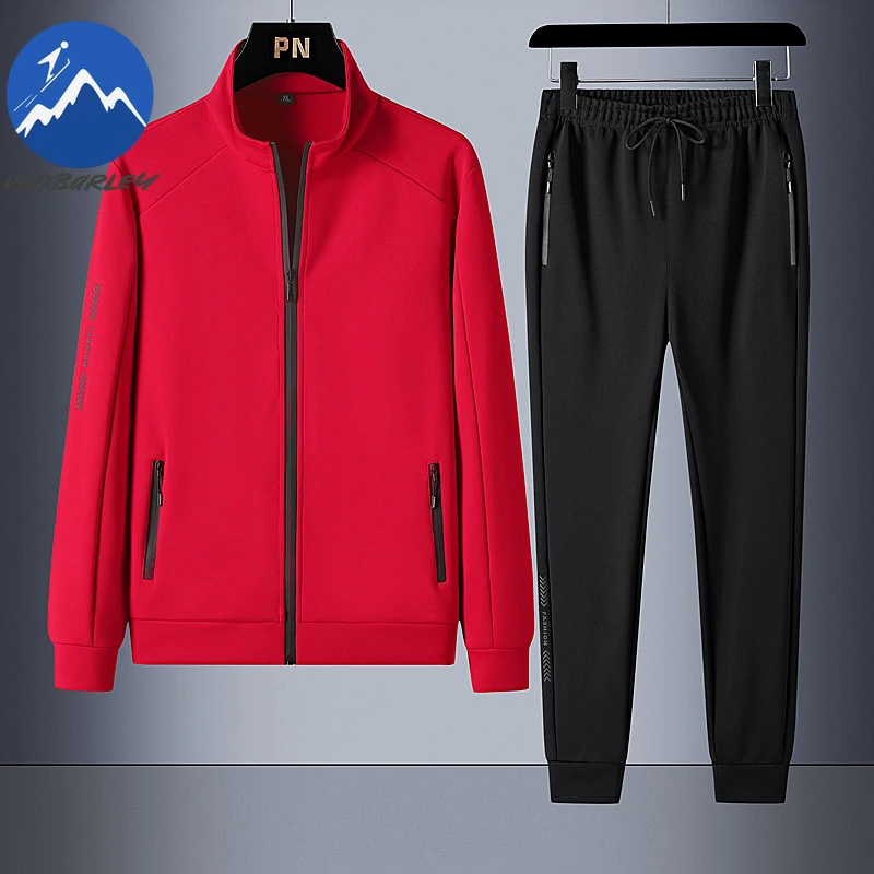 

Maxbarley 2026 Men Suit Set Athleisure Jacket+Trousers Two Piece Suits Man 7xl Casual Tracksuit Outfit Traje De Ciclismo Hombre