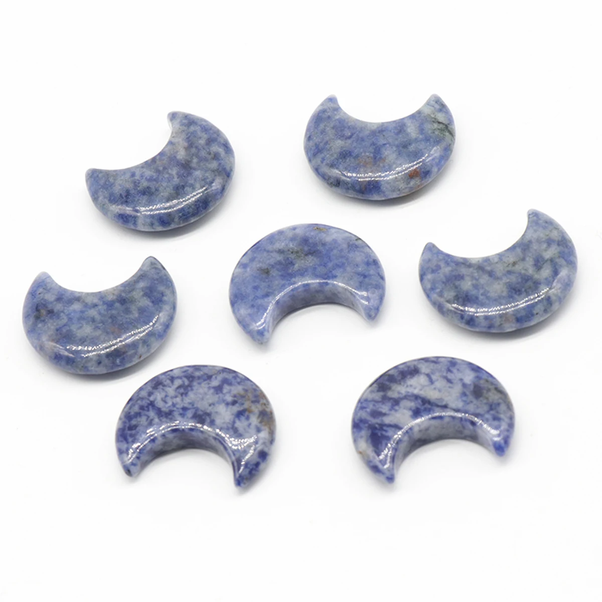 5 قطعة الخرز الحجر شبه الكريمة الطبيعية القمر شكل اللازورد كوارتز الورد لصنع المجوهرات هدايا ديكورات المنزل