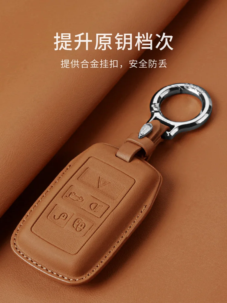 

Leather Car Key Case For Land Rover Defender Remote Control Protector For Land Rover DEFENDER Logo Key Cover Auto Accessories