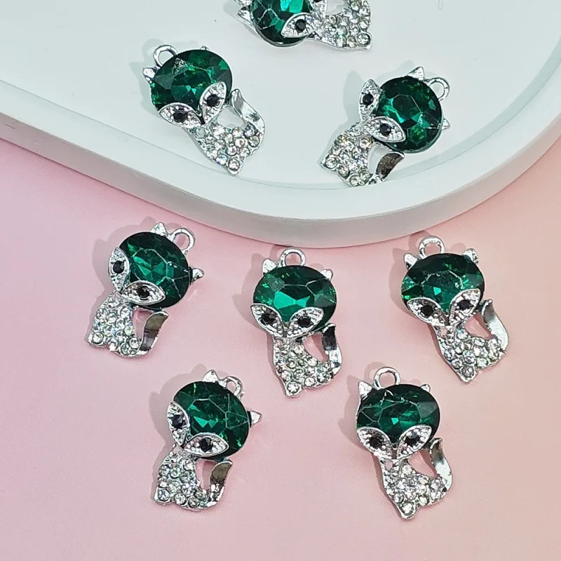 20pc set Colorful Alloy Fox Pendant Korean StyleDIYHandwoven Hair Accessories Necklace