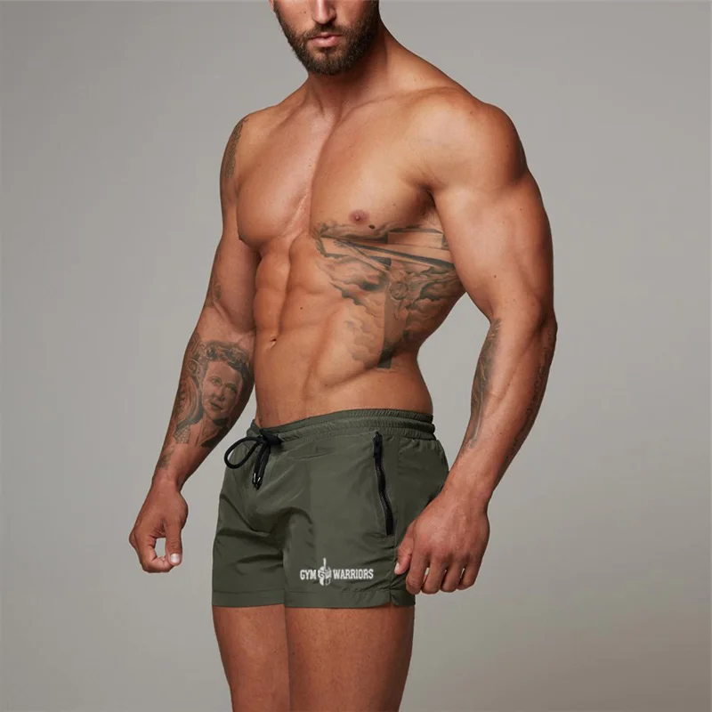 Sommer-Laufshorts für Herren, Training, Marathon, schnell trocknend, Fitness, Fitnessstudio, Bodybuilding, Sportshorts mit Tasche, Jogger, Dryfit-Shorts