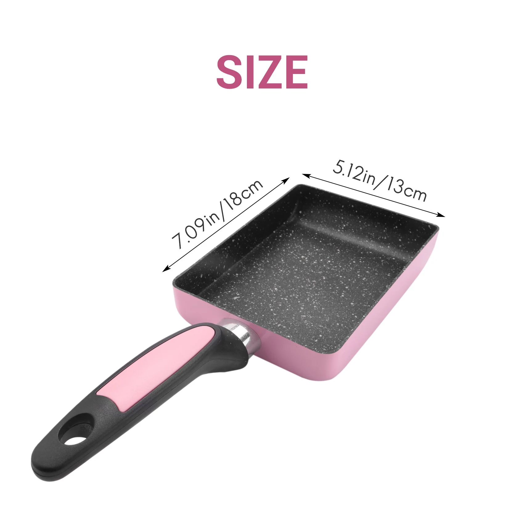 Tamagoyaki Pan Japanese Omelette Pan, Non-Stick Coating Square Egg Pan to Make Omelets or Crepes (Pink) images - 6