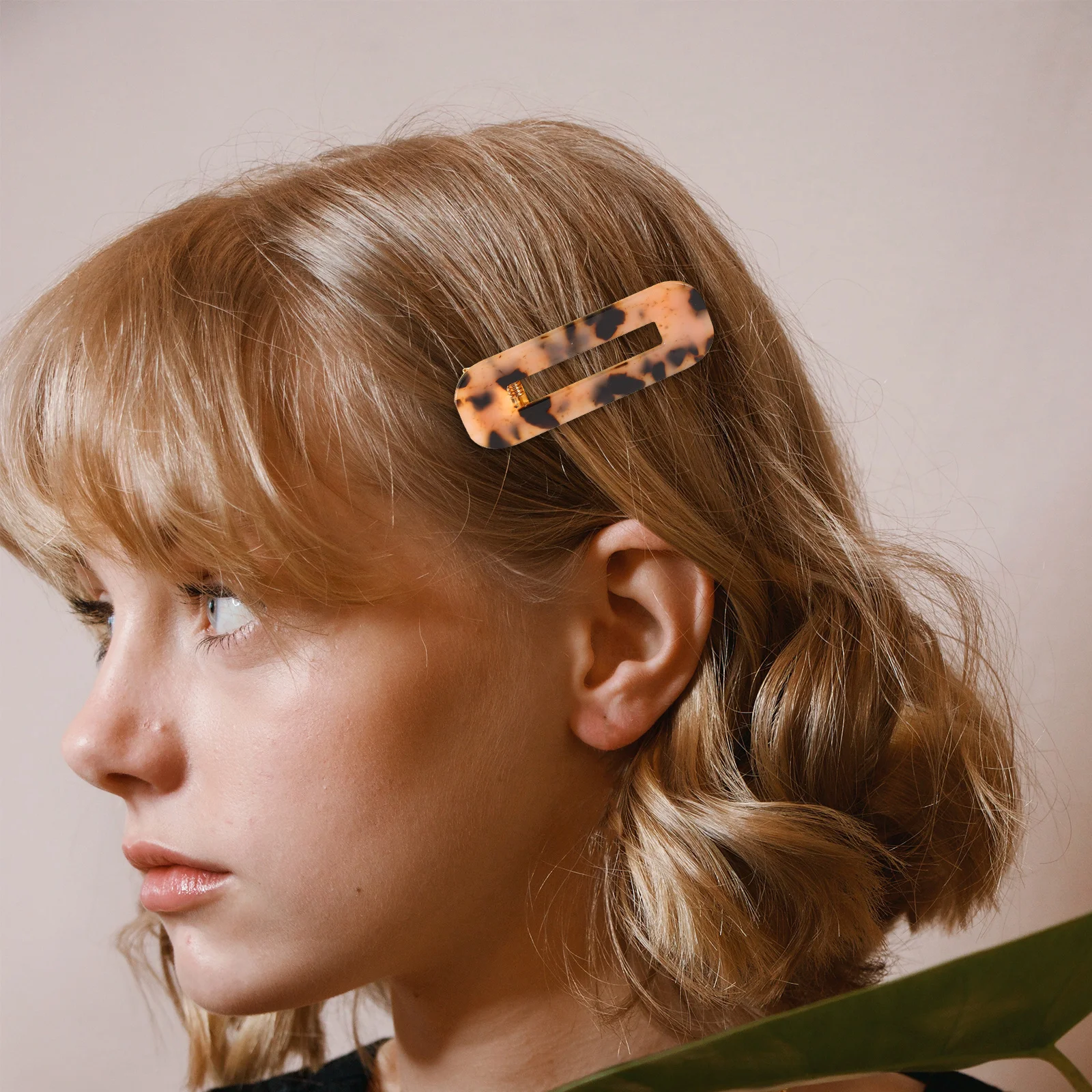 

2 pcs Leopard Clips Square Acetic Acid Barrettes For Women Girls Brown Black Strong Grip Bang Clip Hair Styling Tool Fashion