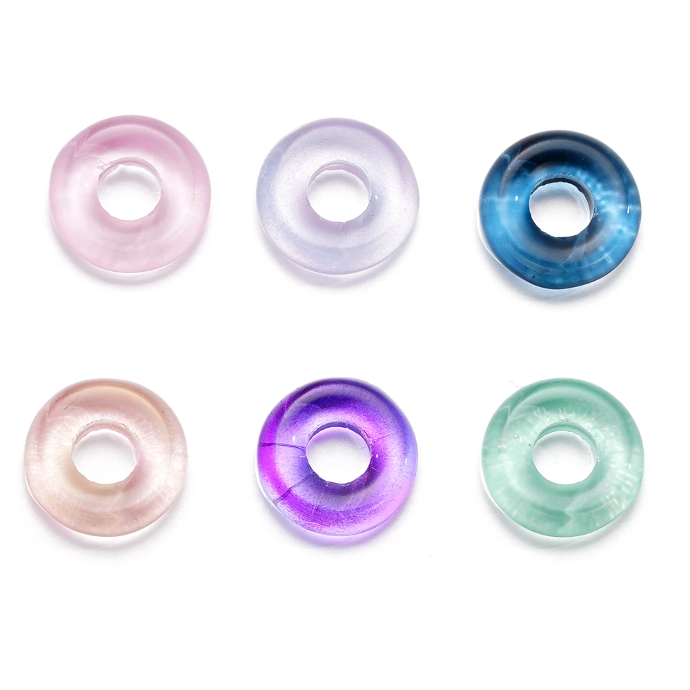 

10/30Pcs Colorful Glass Flat Round Loose Spacer Beads for Bracelet Necklace DIY Jewelry Making Findings Supplies Accessories