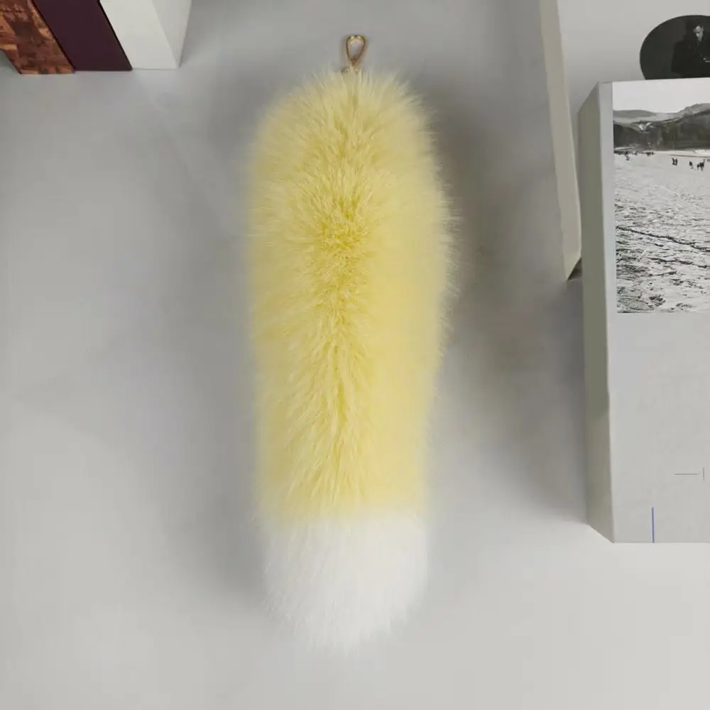 لطيف ضخمة رقيق فو الفراء الثعلب الذيل المفاتيح لينة الدافئة الفراء قلادة سماكة الثعلب الفراء كيرينغ ملحق هدية #4