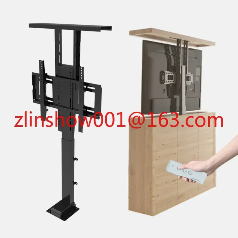 Motorized Hidden TV Cabinet Lift Electrically Height-Adjustable TV Bracket for Installation 32-70 Inches with Remote Control