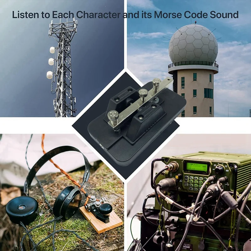 Manual CW Key Teaching Telegraph Exerciser With Buzzer Short Wave Radio Morse Code Key Easy To Install Easy Operation