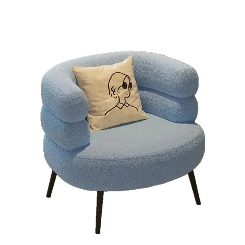 Nordic modern single sofa with Teddy velvet - comfortable and stylish, suitable for living rooms, bedrooms, etc