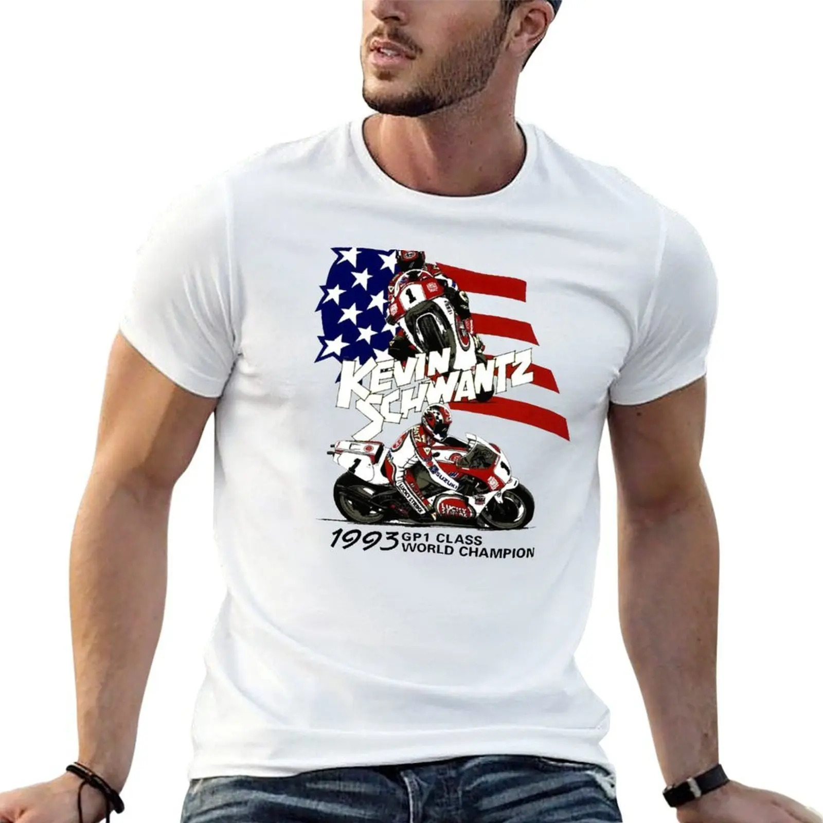

Kevin Schwantz 34 T-Shirt man t shirts high quality luxury brand t shirts designer cotton t shirt man T-Shirt
