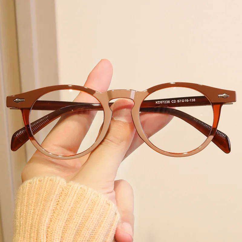 

Colorful rice nail round frame anti blue light glasses frame 2025 popular small-sized round optical glasses frame whosale