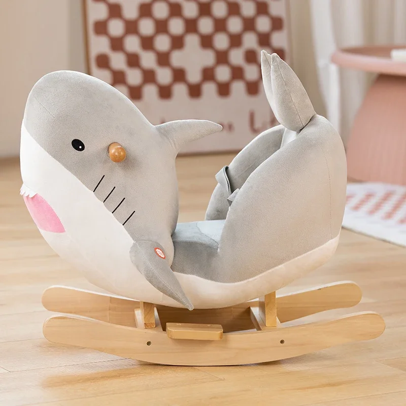 Blue Castle Cute Shark Rocking Children Chair with  Perfect for Baby and Toddler，Can Play Chinese Version Music/tell Stories