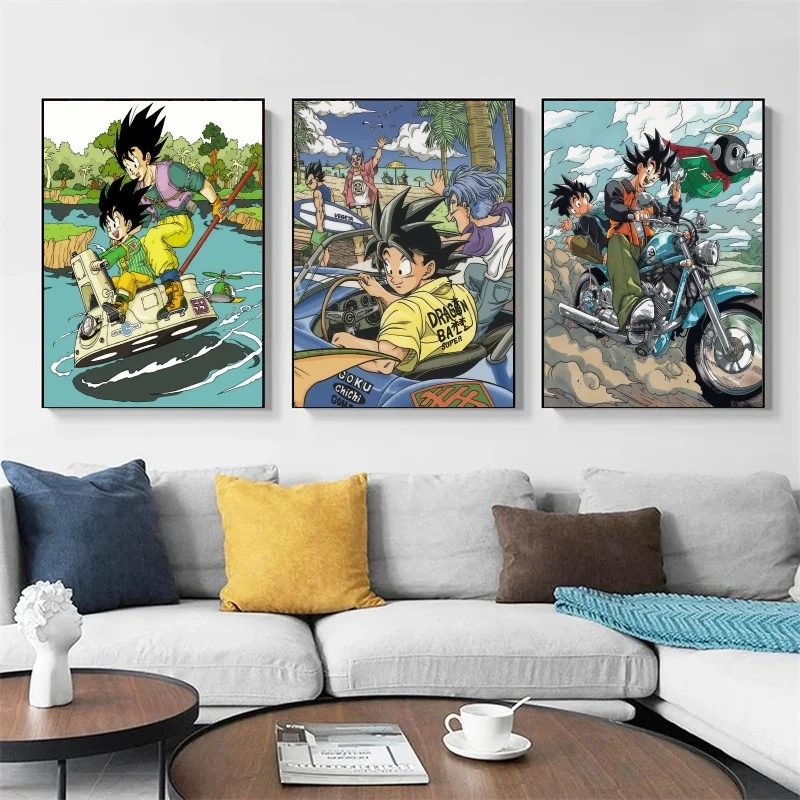 

Bandai Japan Anime Super Saiyan Goku Art Print Dragon Ball Pictures Classic Home Decor Bedroom Posters for Canvas Painting Wall