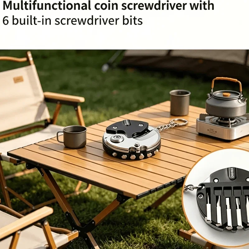 Tragbares Mini-EDC-Schlüsselanhänger-Werkzeug, Multifunktionaler Schraubendreher, Cutter und Flaschenöffner für Camping und Outdoor – Detail 6