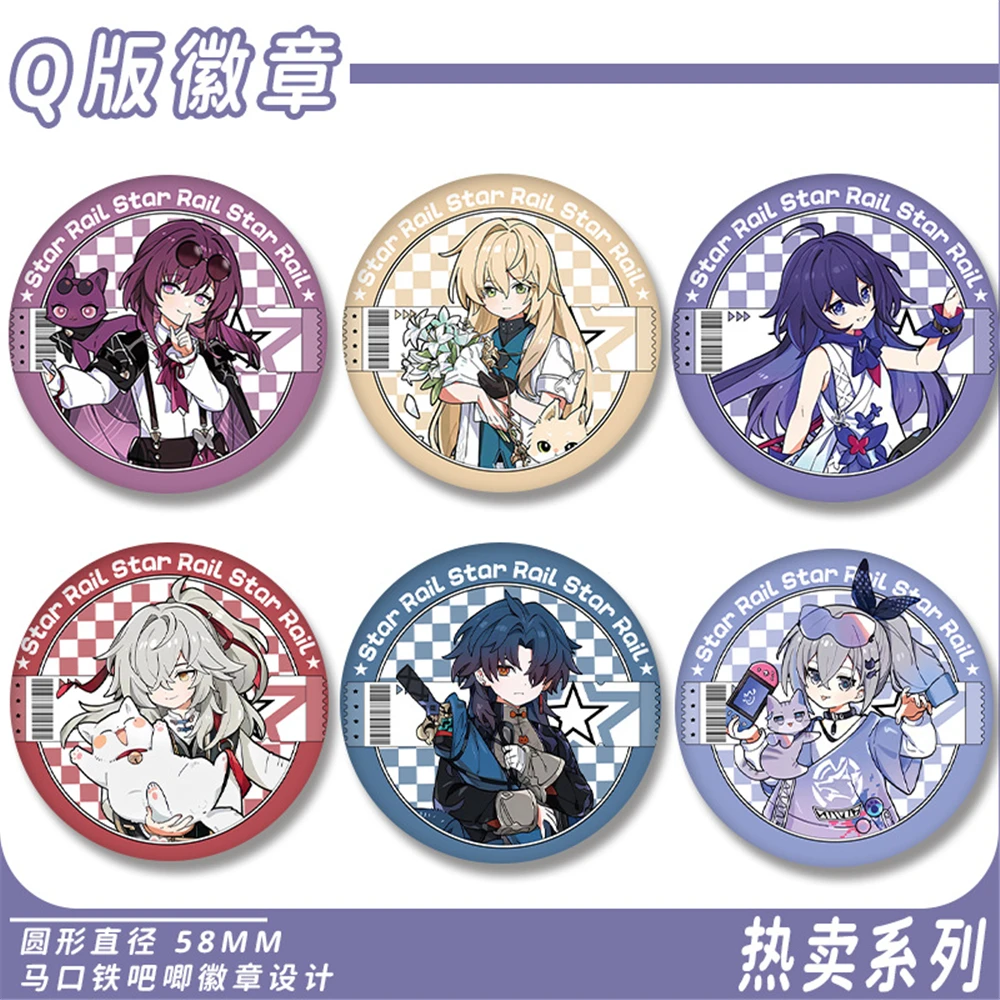 Game Honkai: Star Rail Kafka Jing Yuan Raksha Seele Cosplay Costume Badge Pin SPTE Tinplate Brooch Accessories