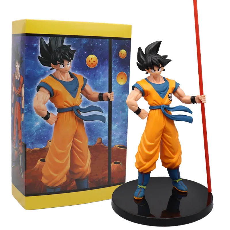 22CM Anime Dragon Ball Z Sun Wukong Stick 20th Anniversary Limited Model Vegeta Toy Gift Collection Figurka akcji PVC