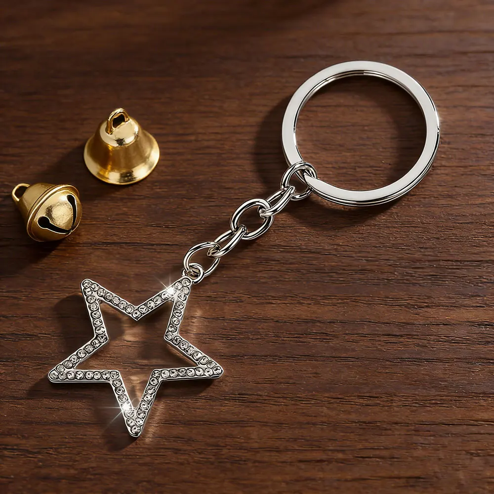 1Pc Rhinestone Japanese Korean Pendant, Women's Pentagram Bag Fashion Key Accessory