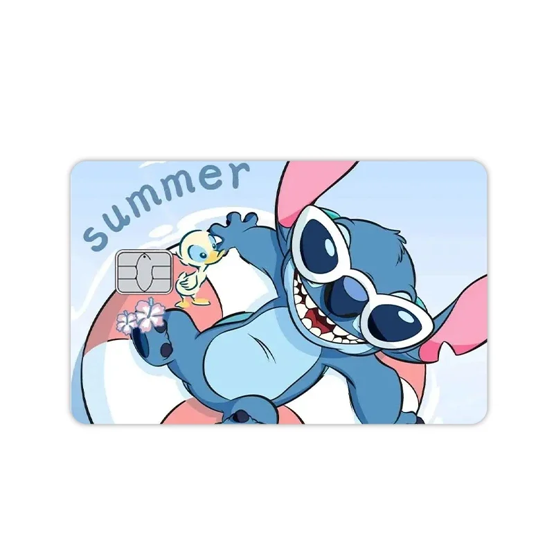 Y2k موضة غرزة بطاقة الائتمان الجلد ملصق أنيمي الكرتون VISA البنك بطاقة حافلة مترو بطاقة مقاوم للماء صغيرة كبيرة لا رقاقة غطاء لاصق #3