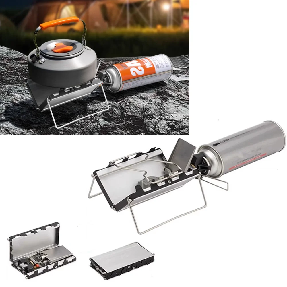 Foldable Windproof Mini Card Stove Portable Outdoor Camping Stove For Courtyard Cooking Boil Water Food Heating