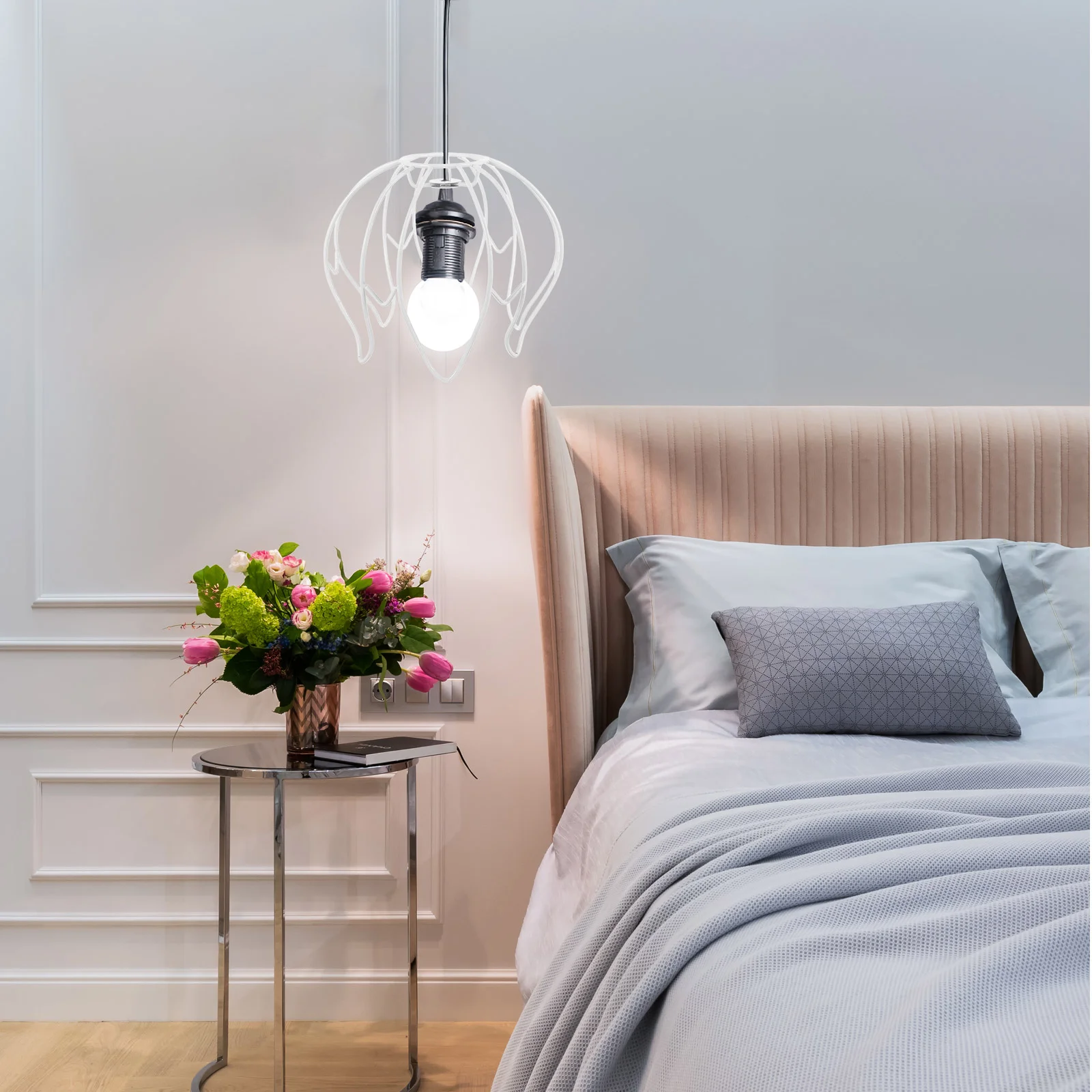 Light Stand Desk Lamps Frame for DIY European Style Iron Wire Lampshade Wrought Vintage Bulb Guard Cage