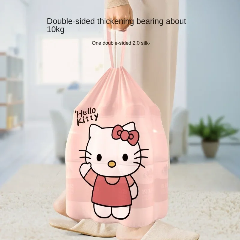 Sanrio Cartoon Hello Kitty Anime Garbage Bag Home Portable Drawstring Large Thick Living Room Kitchen Dormitory Office Kawaii image 2