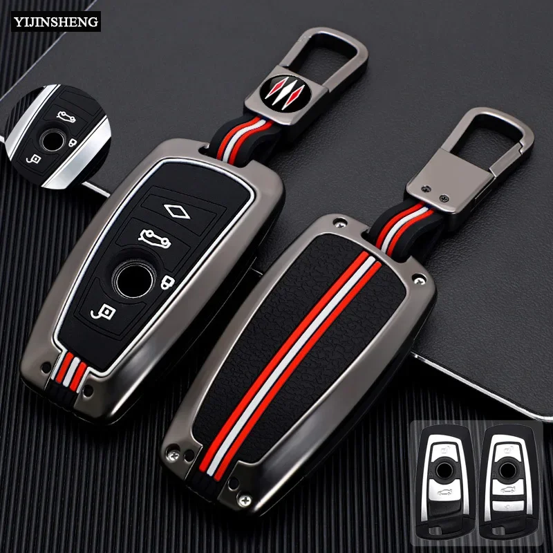 3 4 Buttons Zinc Alloy + Silicone Car Key Case Cover Holde For Bmw F20 F30 G20 f31 F34 F10 G30 F11 X3 F25 X4 M3 M4 1 3 5 Series