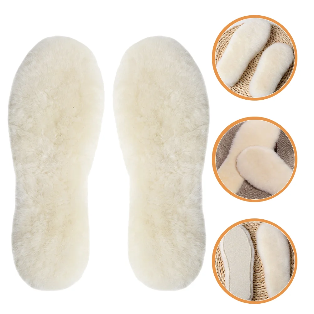 

1 Pair Unisex Sheep Wool Insoles Warm Shoe Inserts Cozy Wool Insoles for Women Men boot insoles women