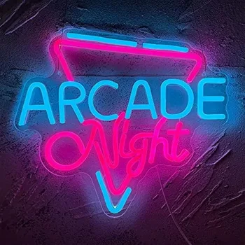 Arcade Night Neon Sign Led Sign Wall Decor for Game Room Party Aesthetic Room Decor Arcade Game Kids Gift Custom Neon Sign