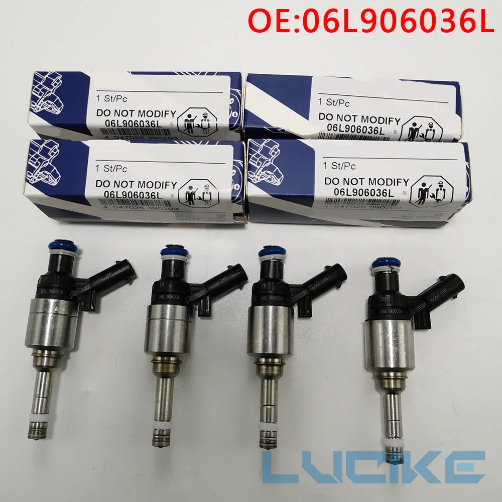 

For 4Pcs 06L906036L EA888 Gen3 Fuel Injectors 06L906036H 06L906036AD 06L906036E 0261500170 Voor V1W Go1lf R MK7 Au1di S3