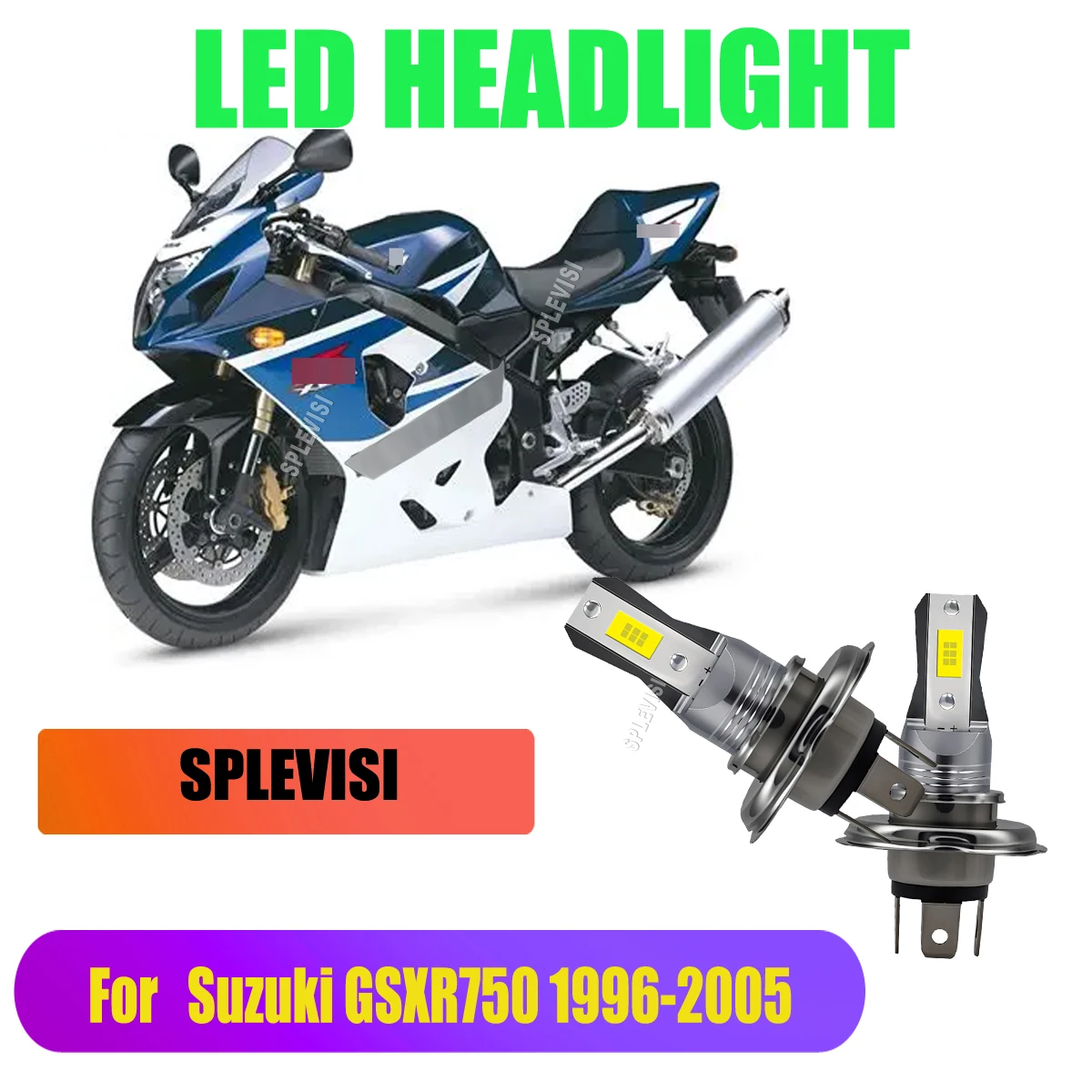 H4 High Low Beam Bulb 12V 45W - Motorcycle Replacement Headlight Bulbs Set  For Suzuki GSXR750 1996 1997 1998 1999 2000-2005