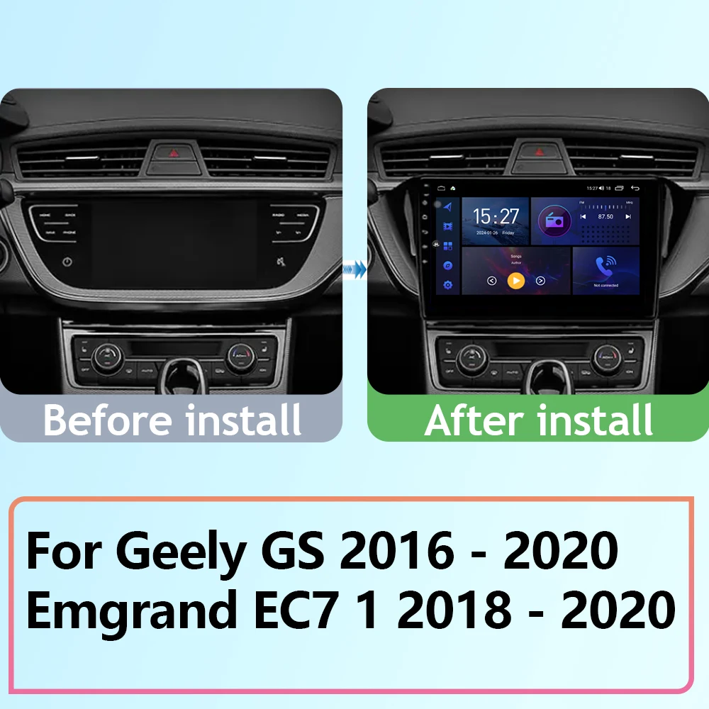 Android For Geely GS 2016 - 2020 Emgrand EC7 1 2018 - 2020 Car Radio Video Player Multimedia Navigation Auto Carplay NO 2din DVD