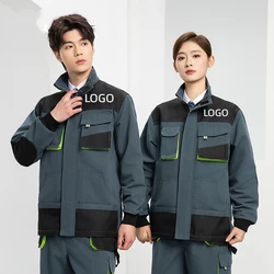 Men'S Workshop Work Suit Multi Pocket Coveralls Print Logo Electrician Welder Maintenance Construction Worker Painter Jacket