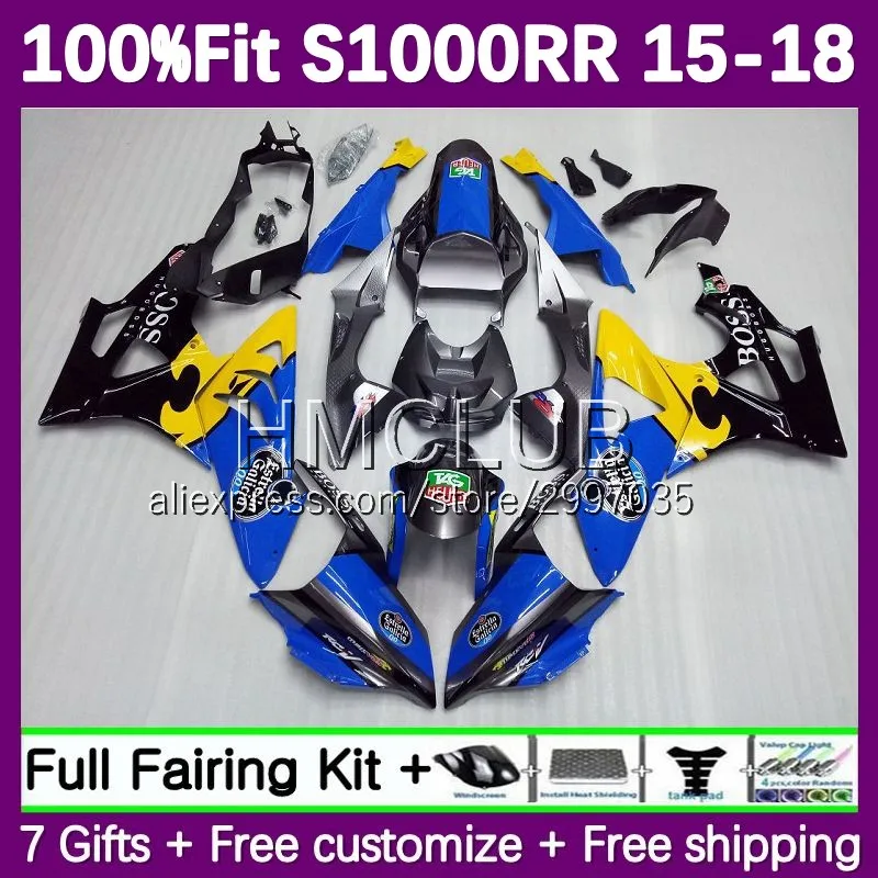 Injection Fairing For BMW S 1000RR 1000 RR CC S1000RR 15 16 17 18 72No.3 S1000 RR 2015 2016 2017 2018 OEM Body Kit Blue yellow