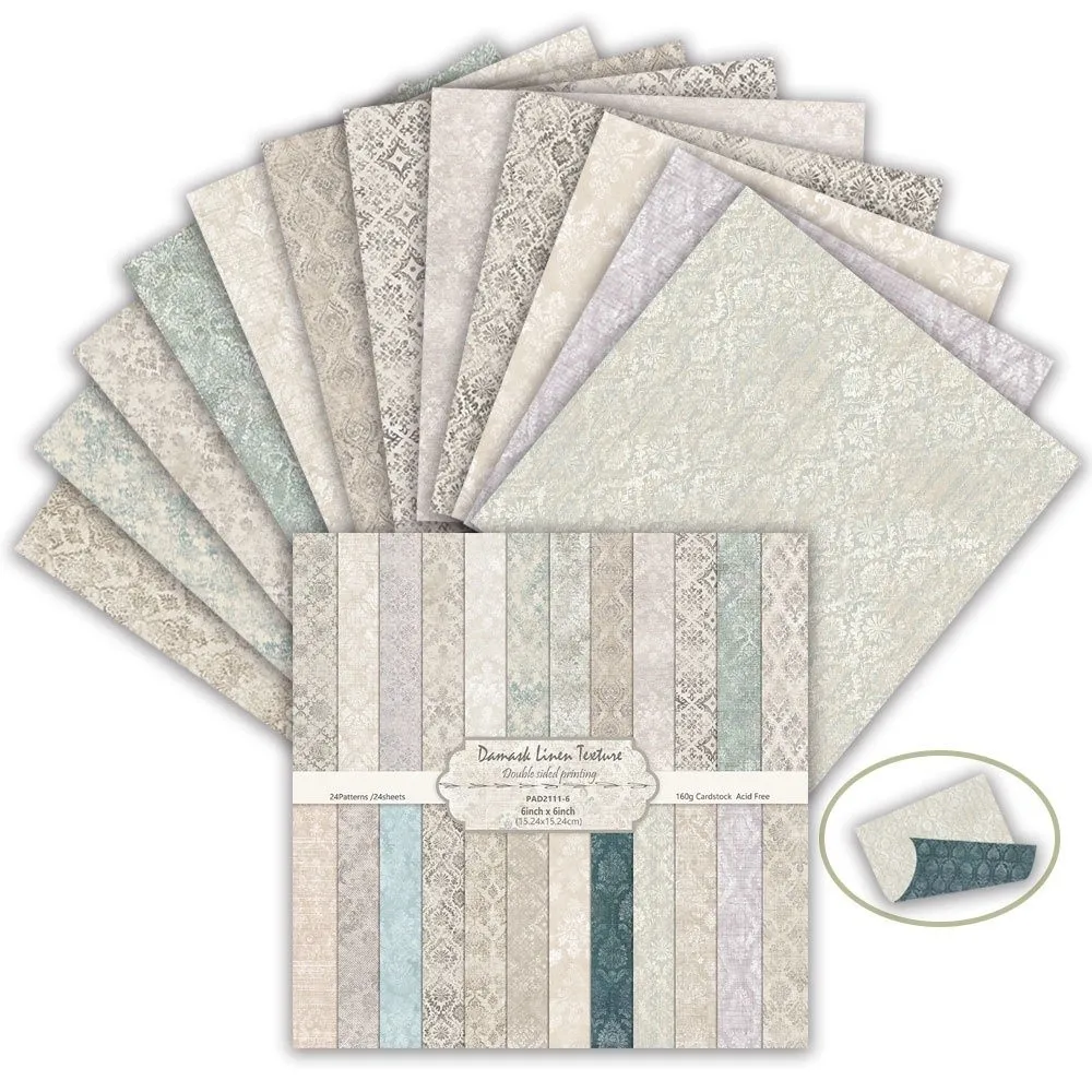 Double Sided Scrapbook Paper Vintage Texture Pattern Rainbow Color Cardstock Paper 24 Sheets Plaid Decor Craft Paper